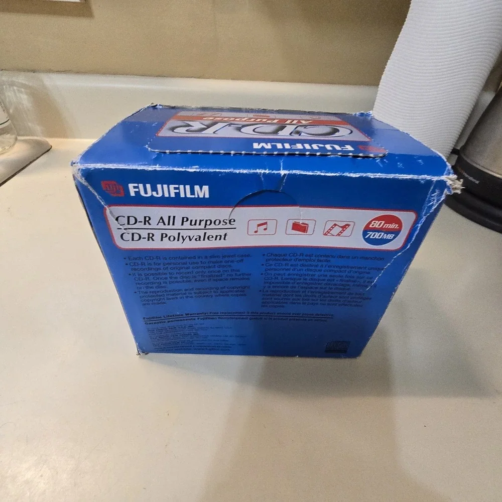 Fujifilm CD-RW 80 Min 700 MB New In Box (13) New Unopened Jewel Cases Orig‎ Box